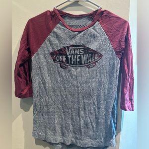 Vans tee, grey and maroon